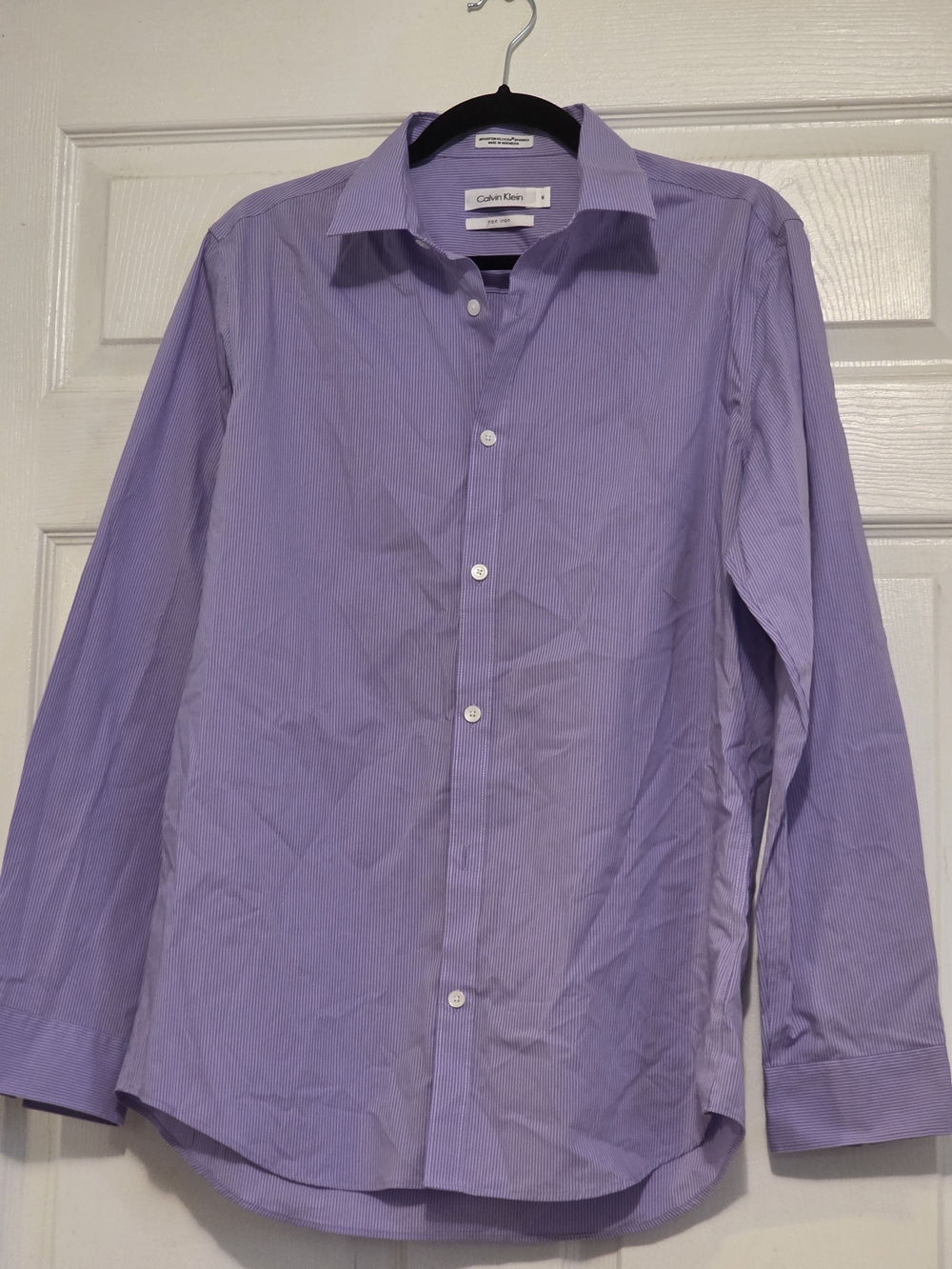 Calvin Klein Men's Purple Dress Shirt Non Iron